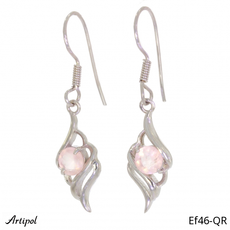 Earrings EF46-QR with real Rose Quartz