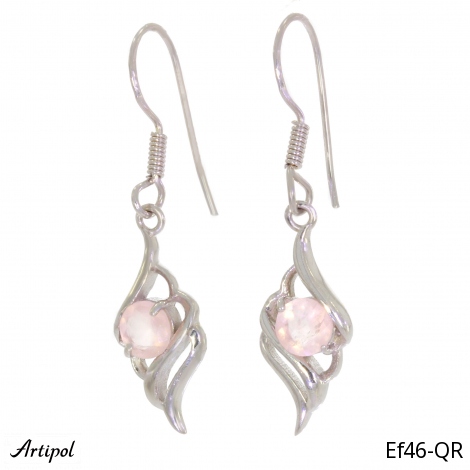Earrings EF46-QR with real Rose Quartz