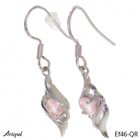 Earrings EF46-QR with real Rose quartz