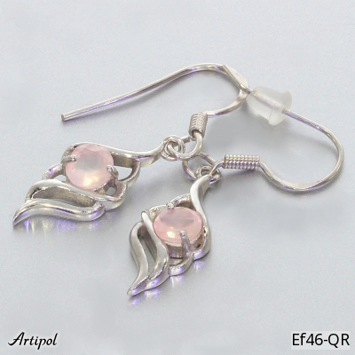 Earrings EF46-QR with real Rose quartz