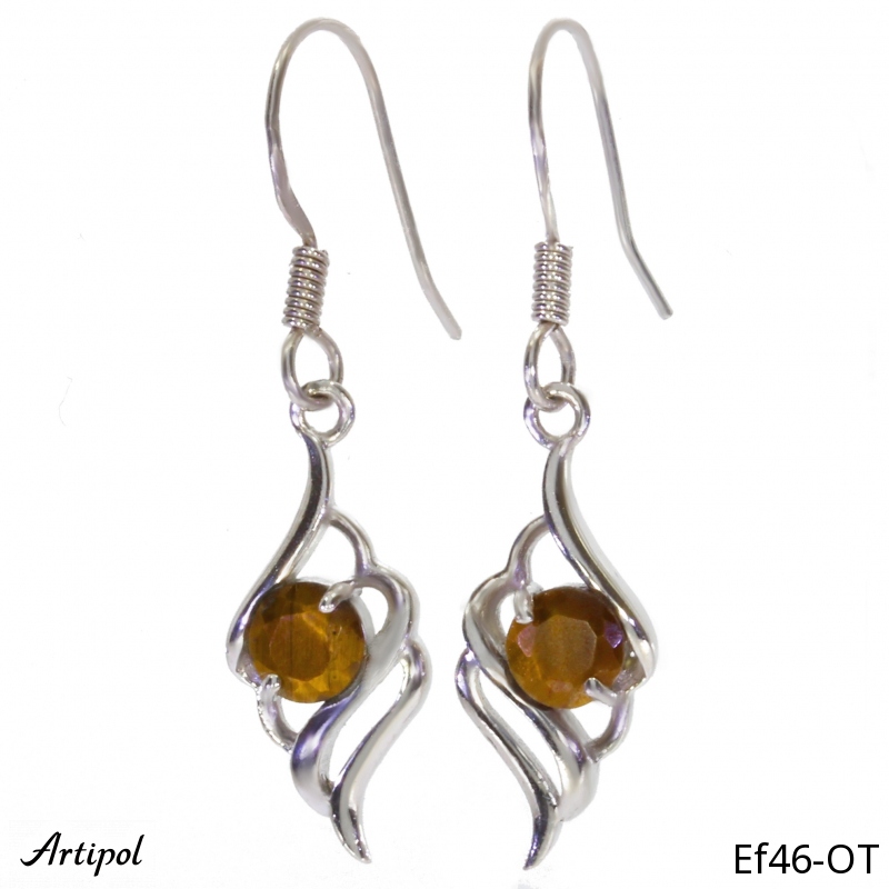 Boucles d'oreilles EF46-OT en Oeil de tigre véritable