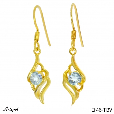 Earrings Ef46-TBV with real Blue topaz gold plated