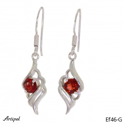 Earrings Ef46-G with real Red garnet
