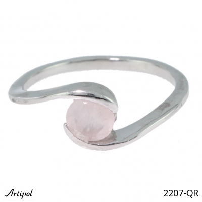 Ring 2207-QR with real Rose quartz
