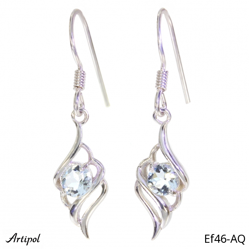 Boucles d'oreilles EF46-AQ en Aigue-marine véritable