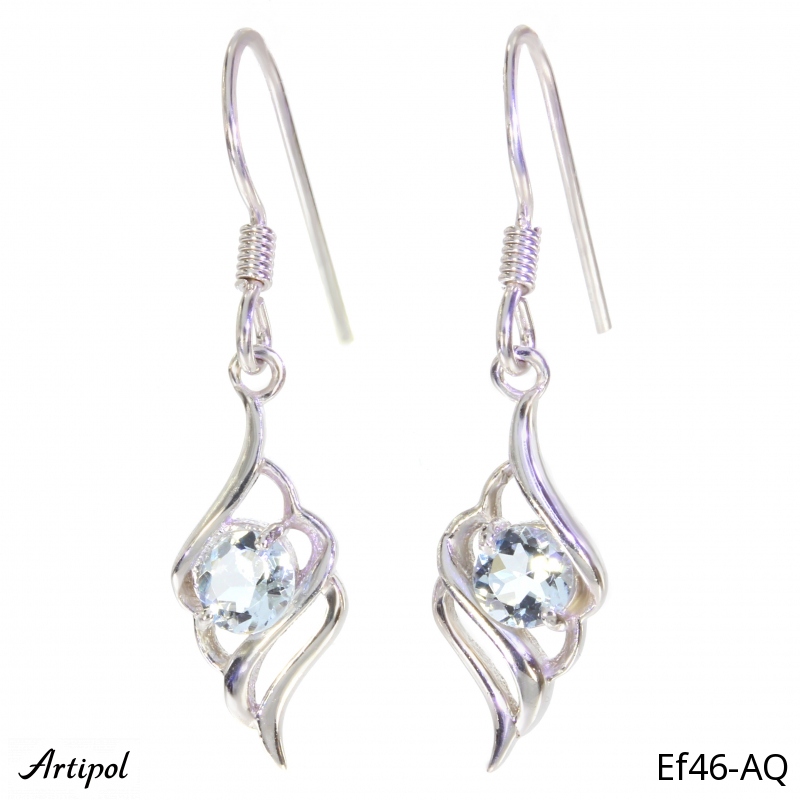 Earrings EF46-AQ with real Aquamarine