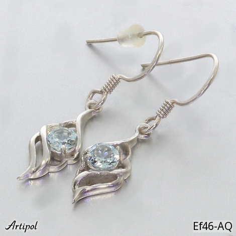 Boucles d'oreilles EF46-AQ en Aigue-marine véritable