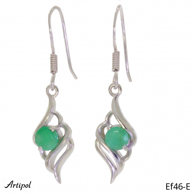 Earrings EF46-E with real Emerald