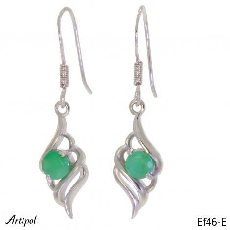 Earrings EF46-E with real Emerald
