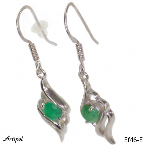 Earrings EF46-E with real Emerald