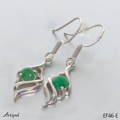 Earrings EF46-E with real Emerald
