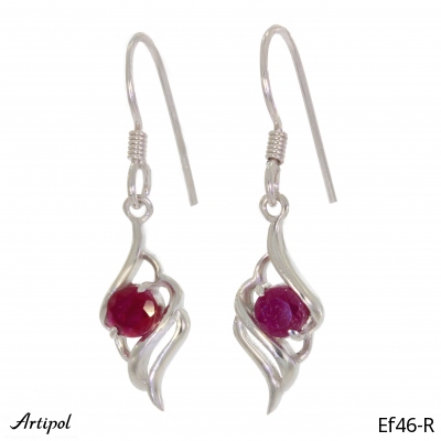 Earrings Ef46-R with real Ruby