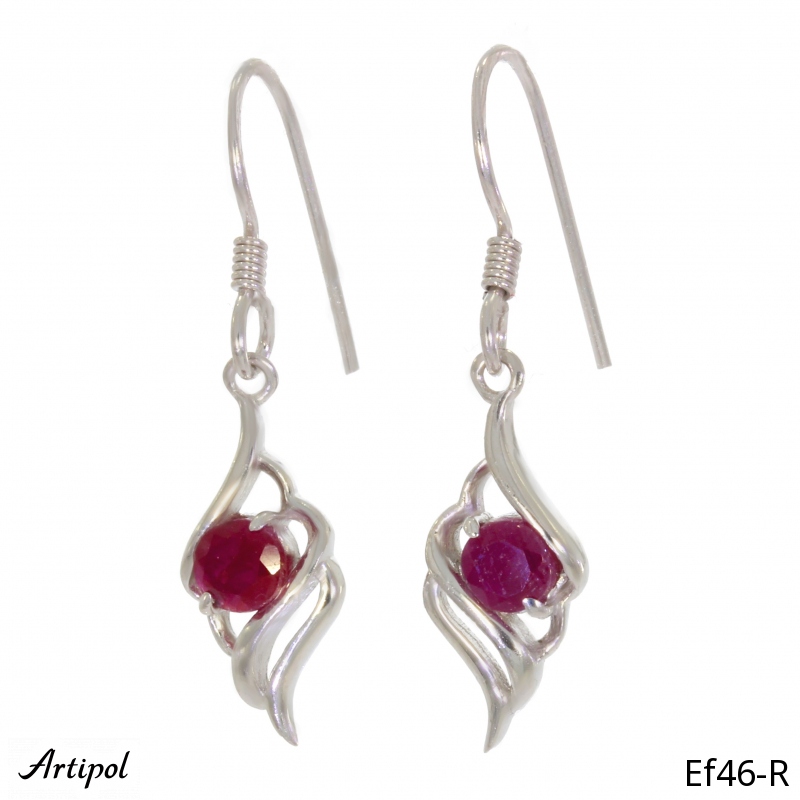 Earrings EF46-R with real Ruby