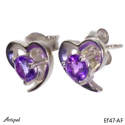 Earrings Ef47-AF with real Amethyst faceted