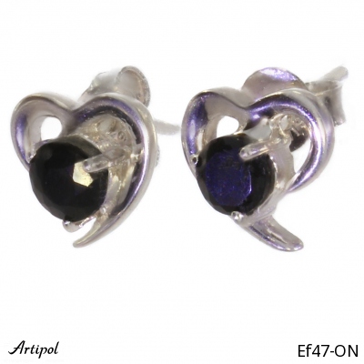 Boucles d'oreilles Ef47-ON en Onyx noir véritable