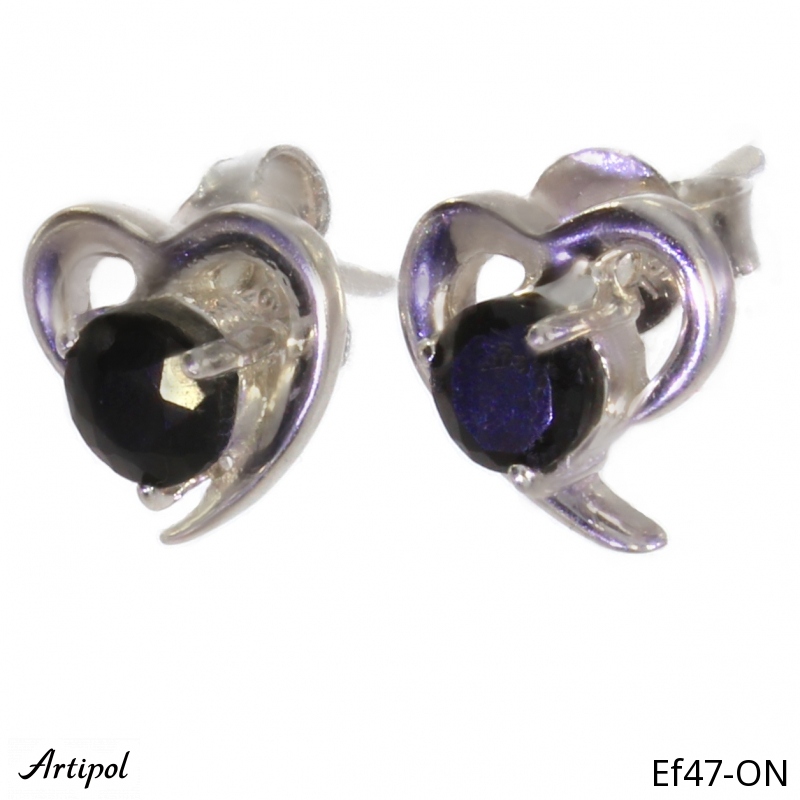 Boucles d'oreilles EF47-ON en Onyx noir véritable