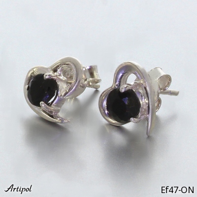 Boucles d'oreilles EF47-ON en Onyx noir véritable