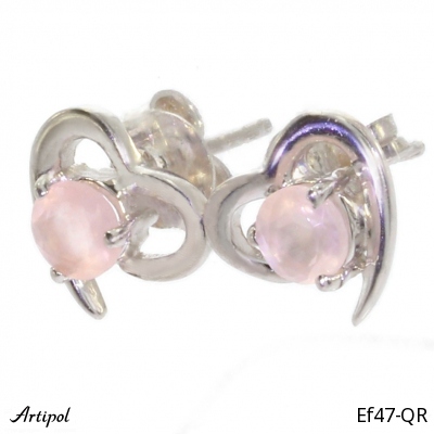 Earrings EF47-QR with real Rose Quartz