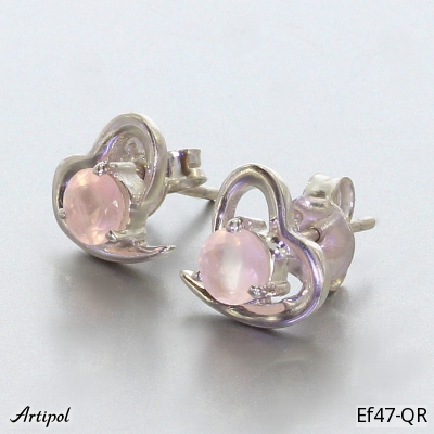 Earrings EF47-QR with real Rose quartz