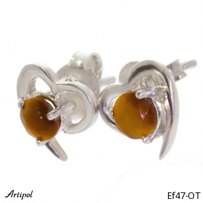 Earrings Ef47-OT with real Tiger Eye