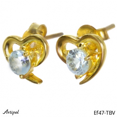 Earrings Ef47-TBV with real Blue topaz gold plated