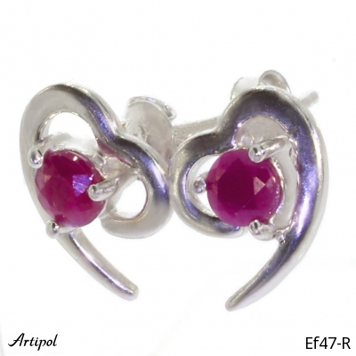 Earrings Ef47-R with real Ruby