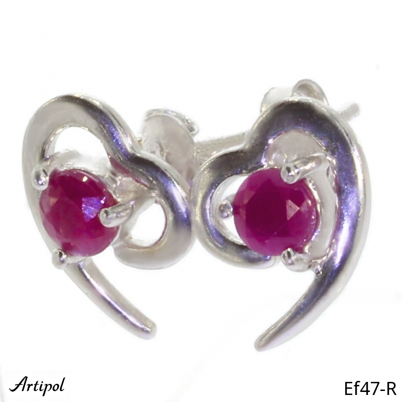 Earrings EF47-R with real Ruby