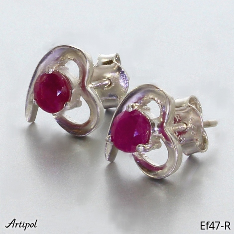Earrings EF47-R with real Ruby