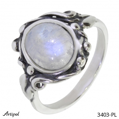 Ring 3403-PL with real Rainbow Moonstone