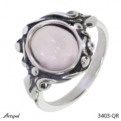 Ring 3403-QR with real Rose quartz