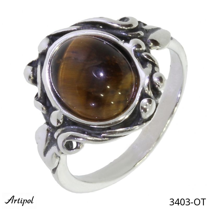 Bague 3403-OT en Oeil de tigre véritable