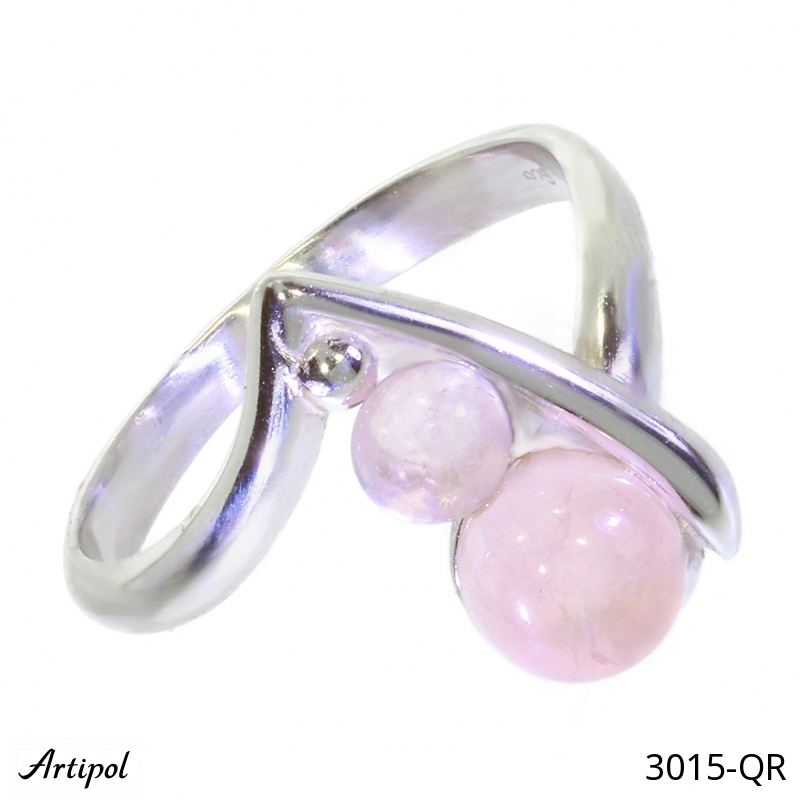 Ring 3015-QR with real Rose quartz