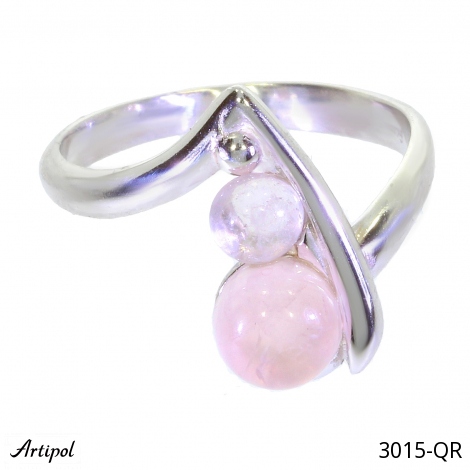 Ring 3015-QR with real Rose quartz