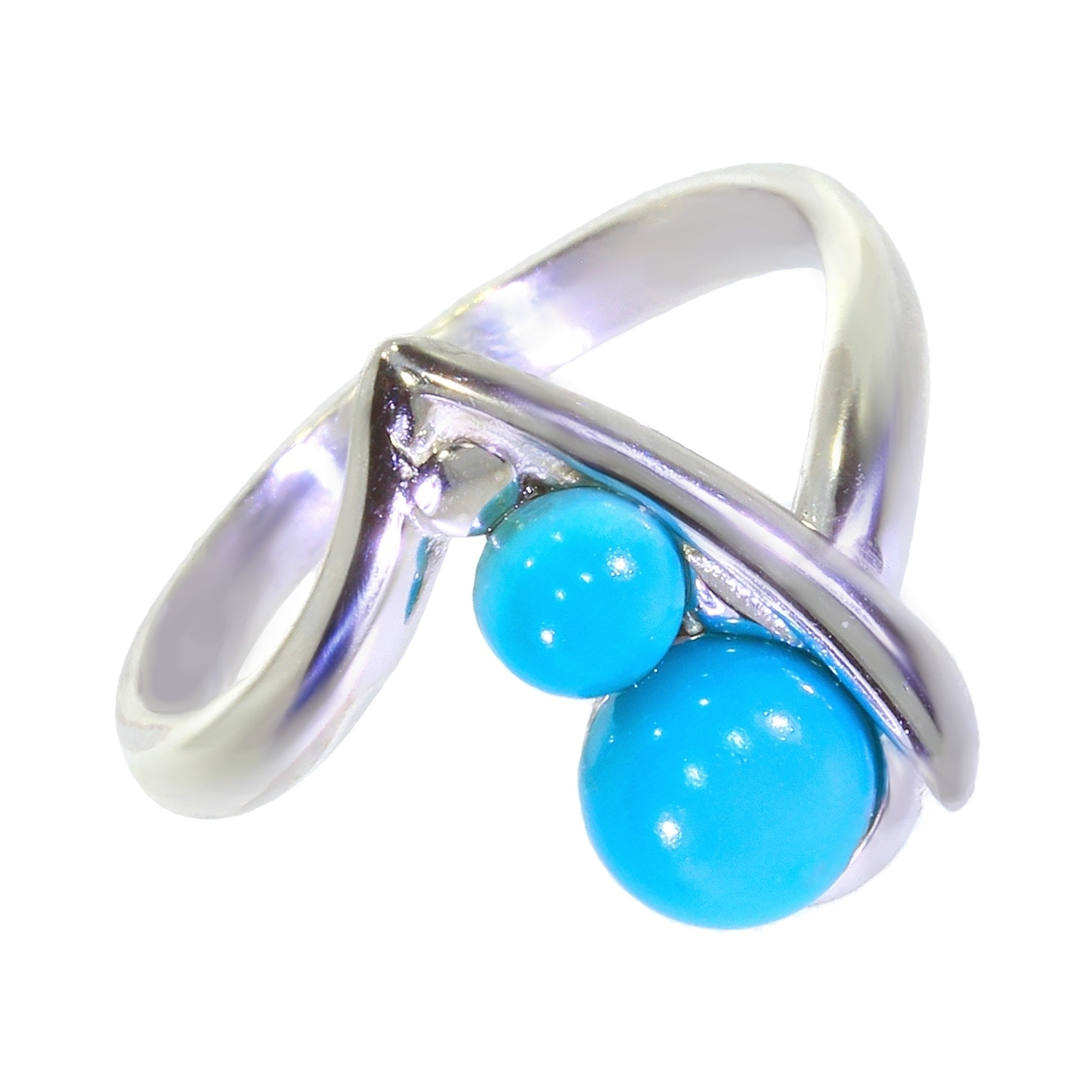 Bague 3 Pierres Turquoise Véritable – Argent Massif 925/1000 – Style Marquise – Neuf Sans Emballage