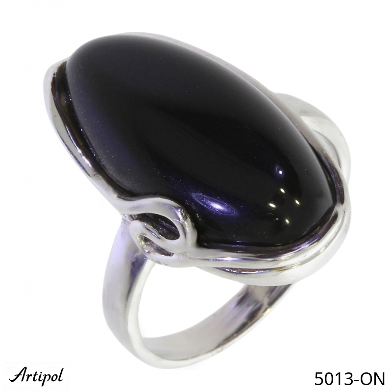Bague 5013-ON en Onyx noir véritable