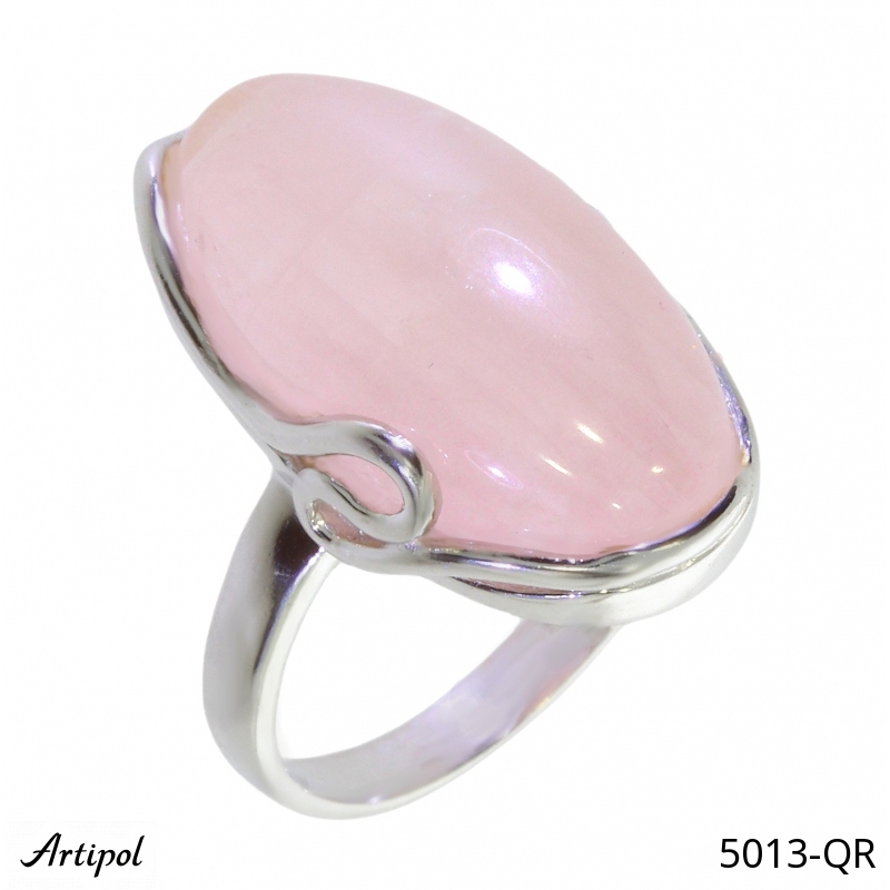 Ring 5013-QR with real Rose quartz