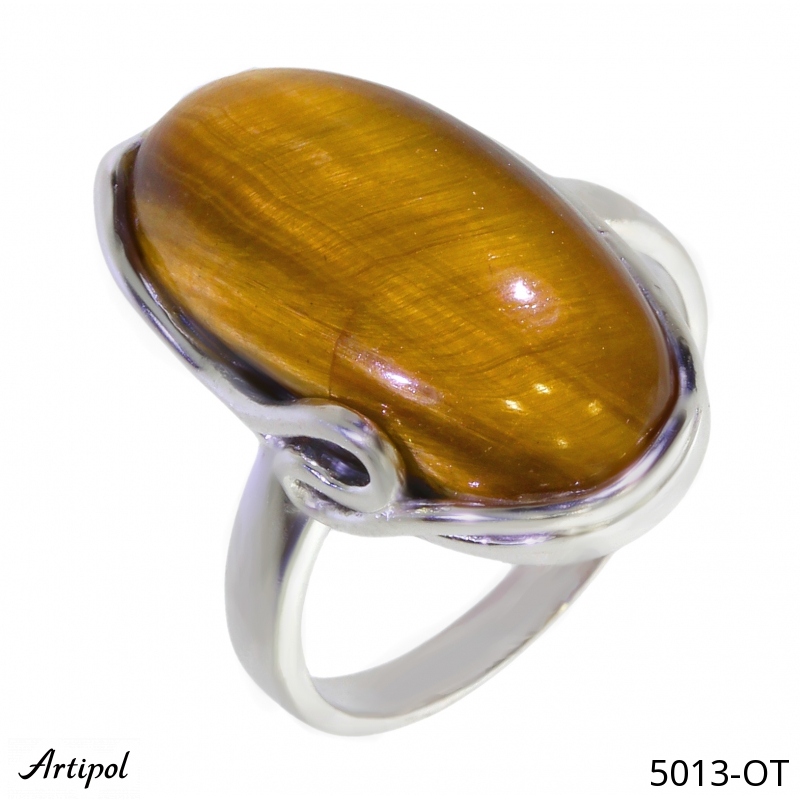 Bague 5013-OT en Oeil de tigre véritable