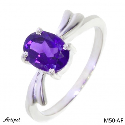 Ring M50-AF with real Amethyst faceted