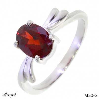 Ring M50-G with real Red garnet
