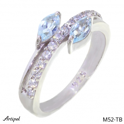 Ring M52-TB with real Blue topaz