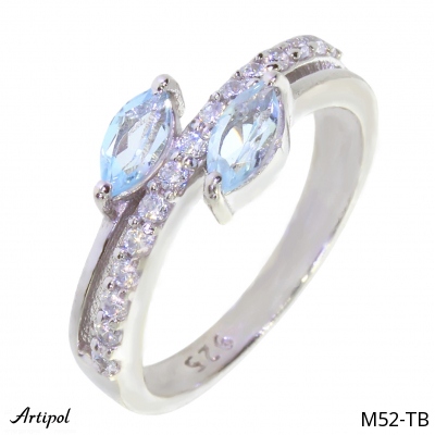 Ring M52-TB with real Blue topaz