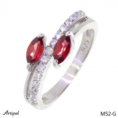 Ring M52-G with real Red garnet