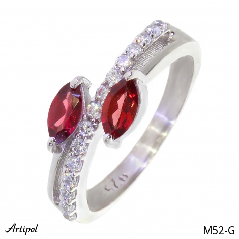 Ring M52-G with real Garnet
