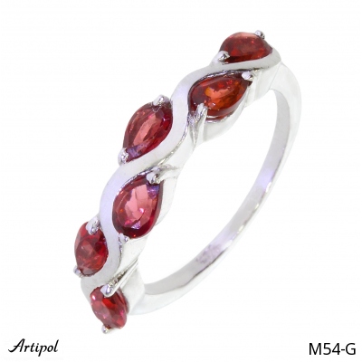 Ring M54-G with real Red garnet