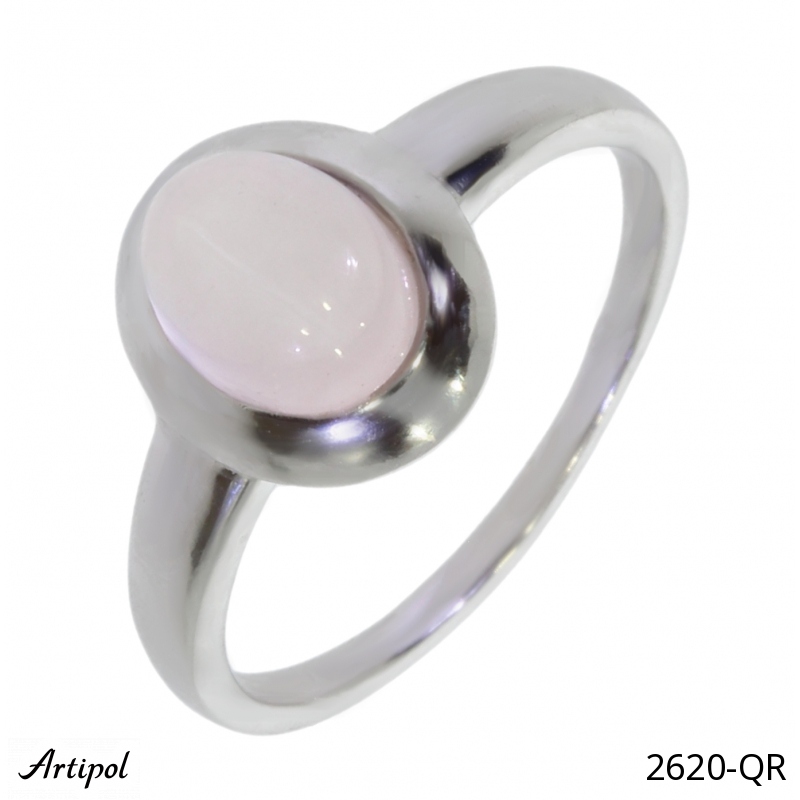 Ring 2620-QR with real Rose quartz