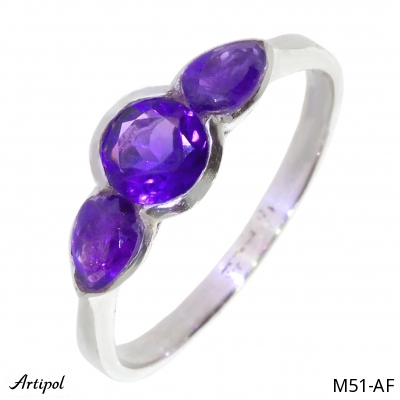 Ring M51-AF with real Amethyst faceted