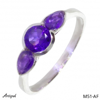 Ring M51-AF with real Amethyst