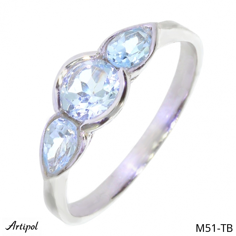 Ring M51-TB with real Blue topaz