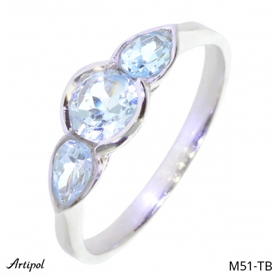 Ring M51-TB with real Blue topaz