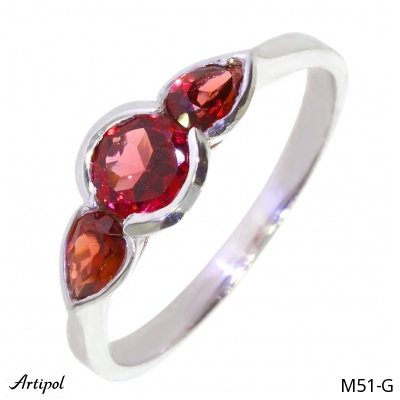 Ring M51-G with real Red garnet